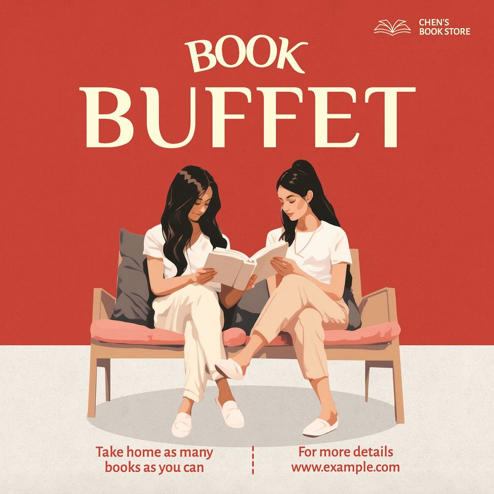 Book buffet Instagram post template