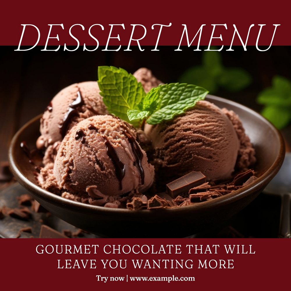 Dessert menu Instagram post template