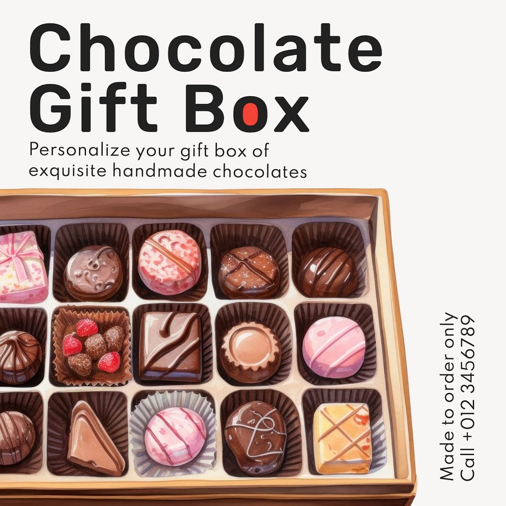 Chocolate gift box Instagram post template