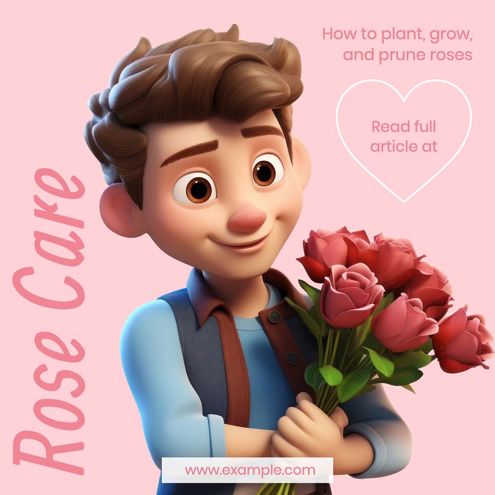 Rose care Instagram post template