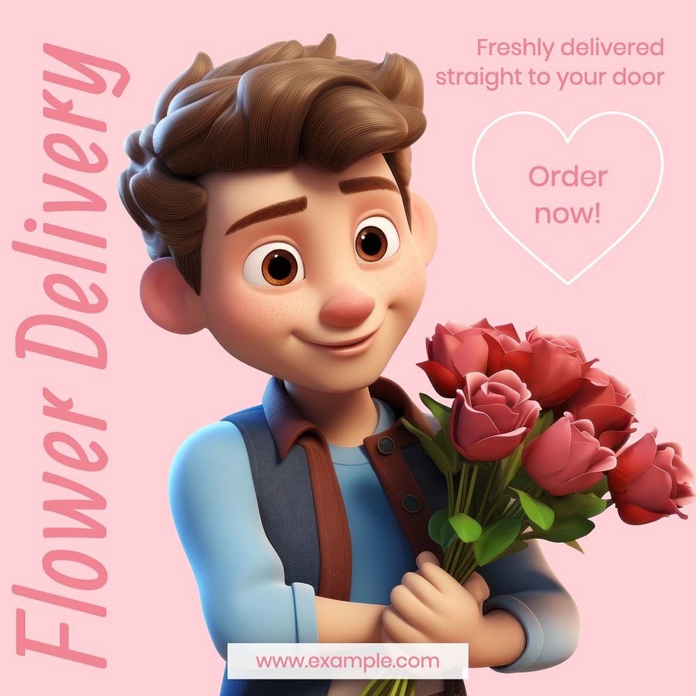 Flower delivery Instagram post template