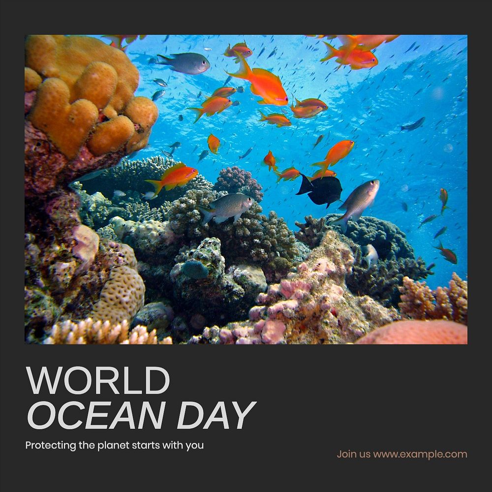 World ocean day Instagram post template