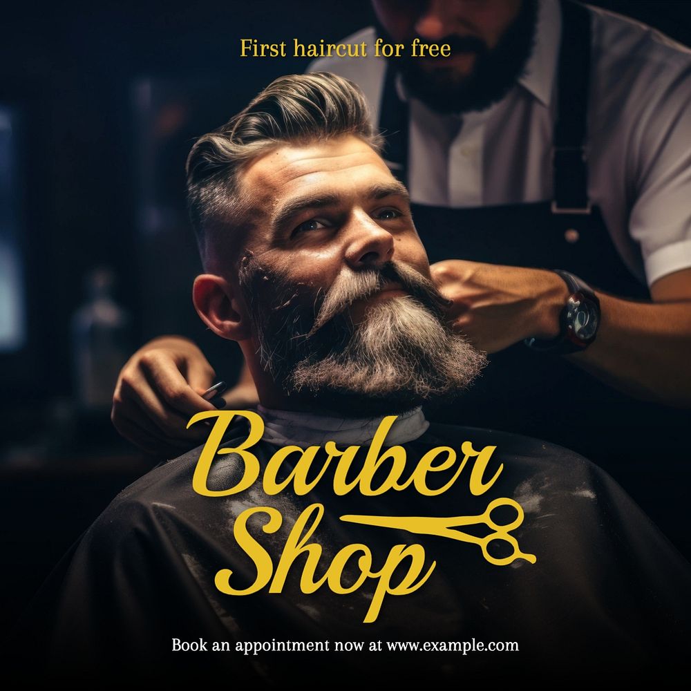 Barbershop Instagram post template