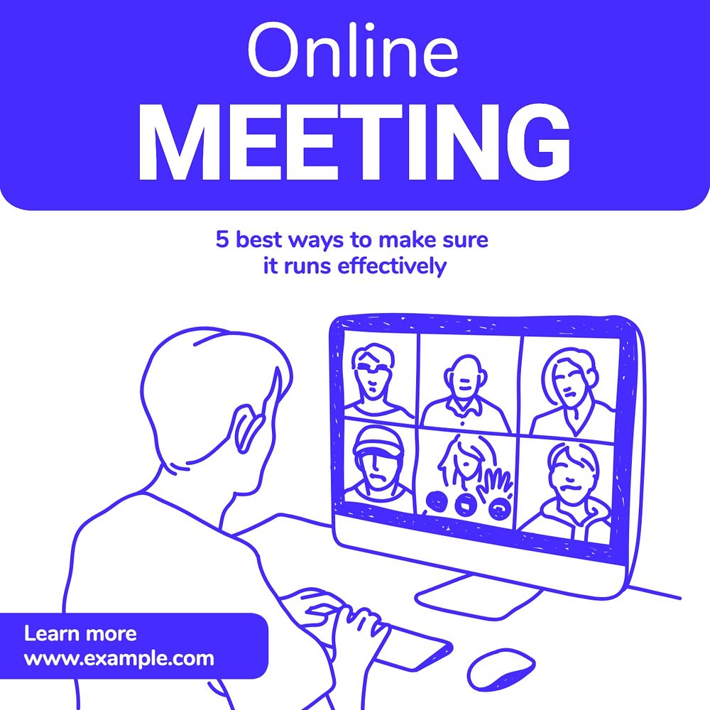 Online meeting Instagram post template