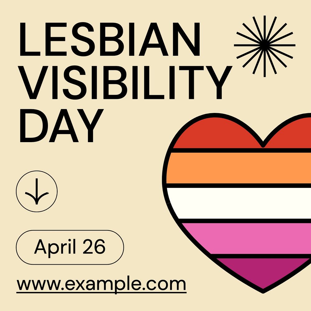 Lesbian visibility day Instagram post template