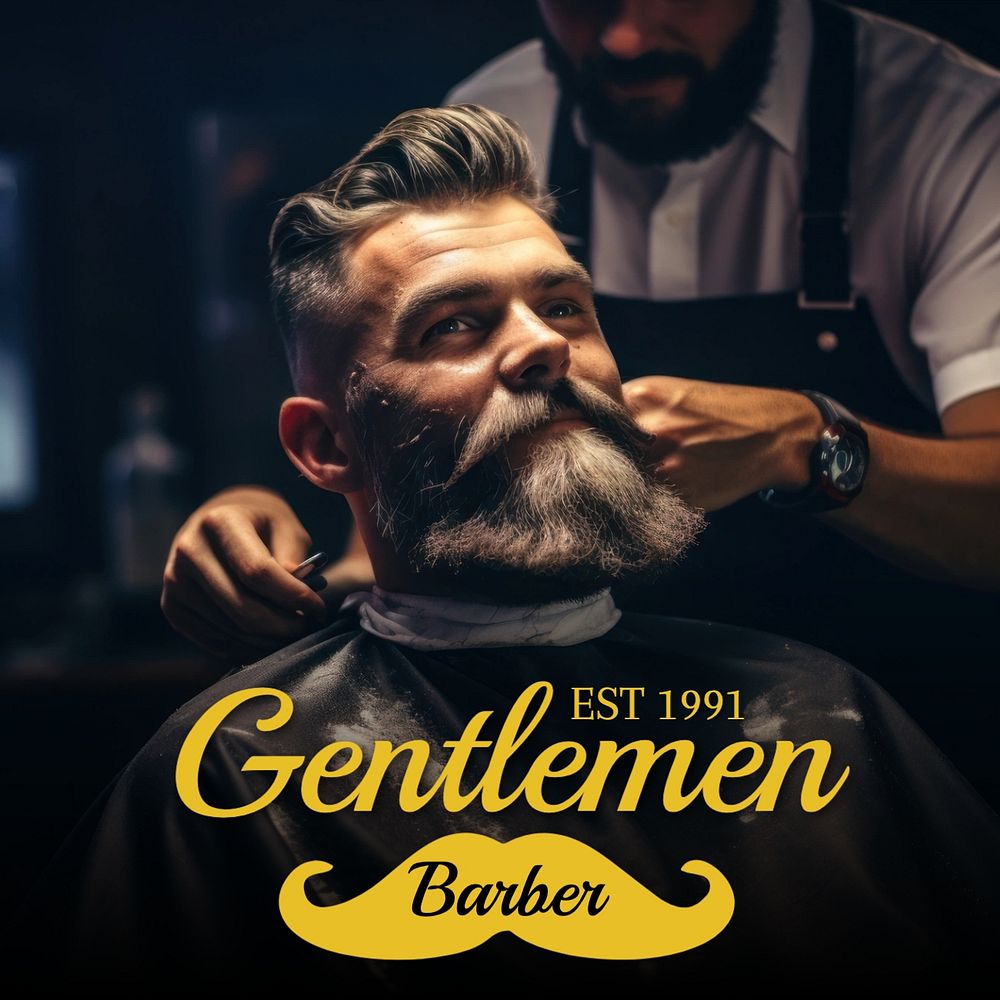 Barber logo Instagram post template