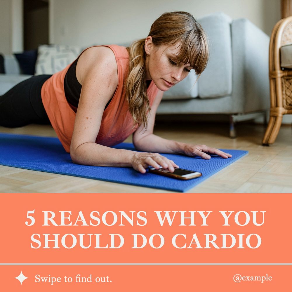 Cardio benefits Instagram post template