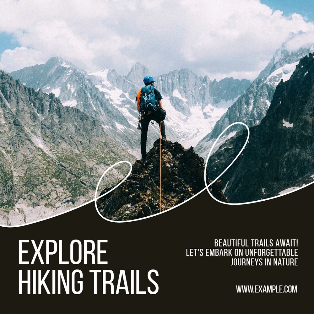 Hiking trails Instagram post template