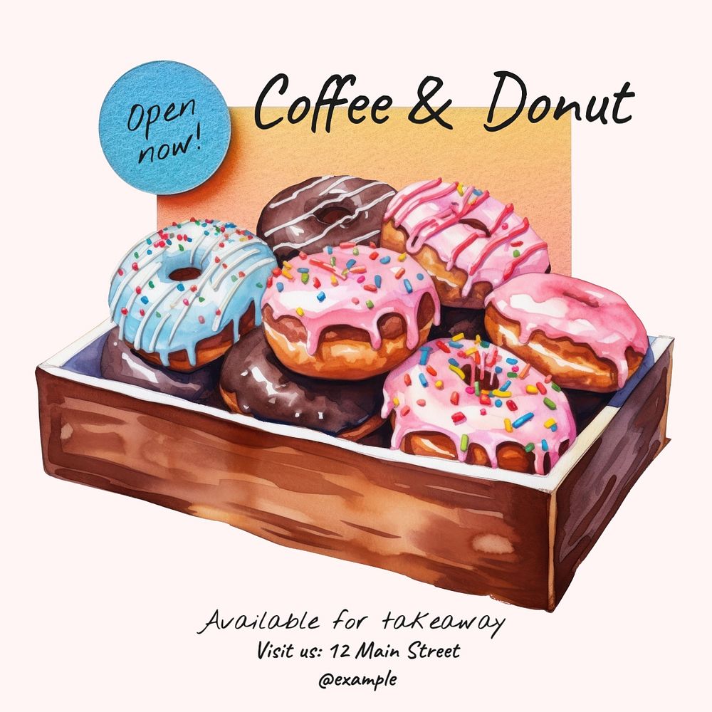 Coffee & donut Instagram post template