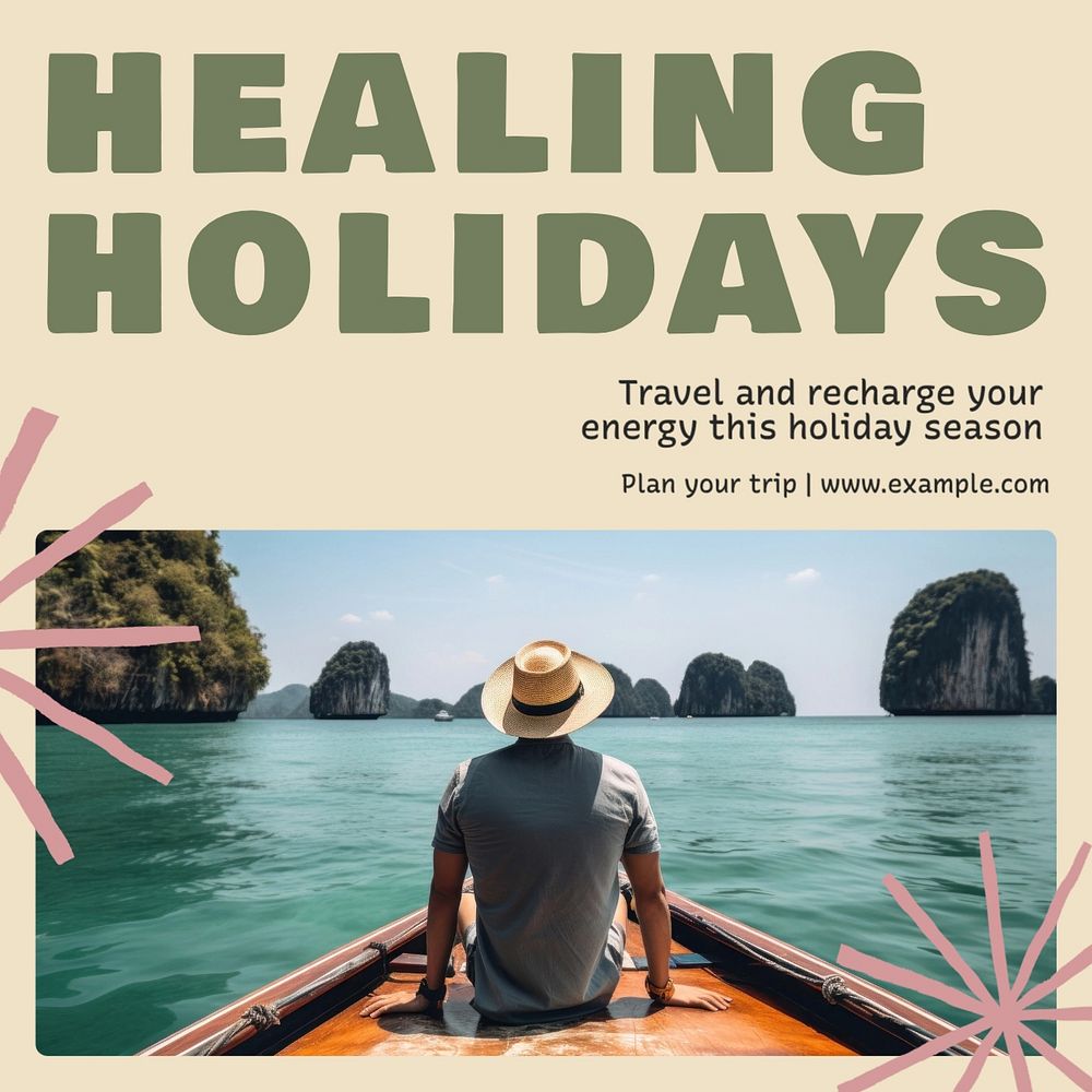 Healing holidays Instagram post template