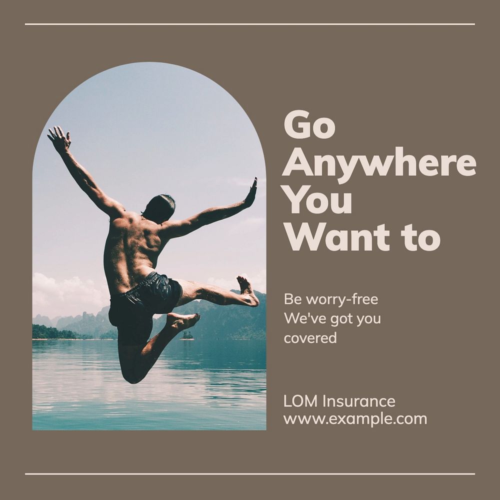 Travel insurance Instagram post template