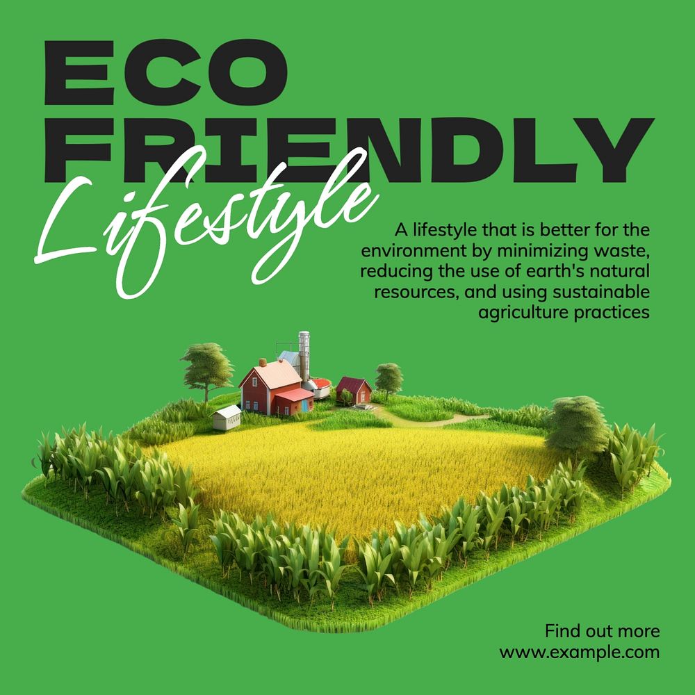 Eco friendly lifestyle Instagram post template