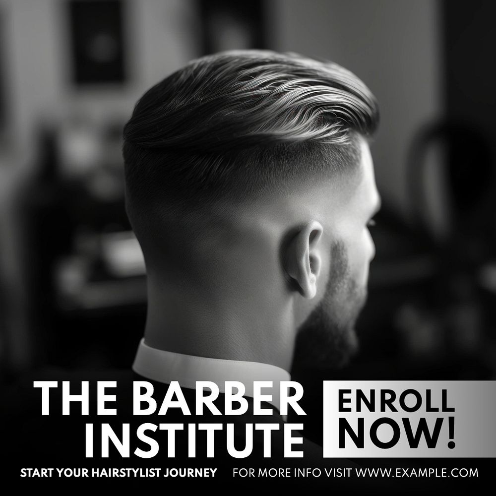 Barber institute Instagram post template