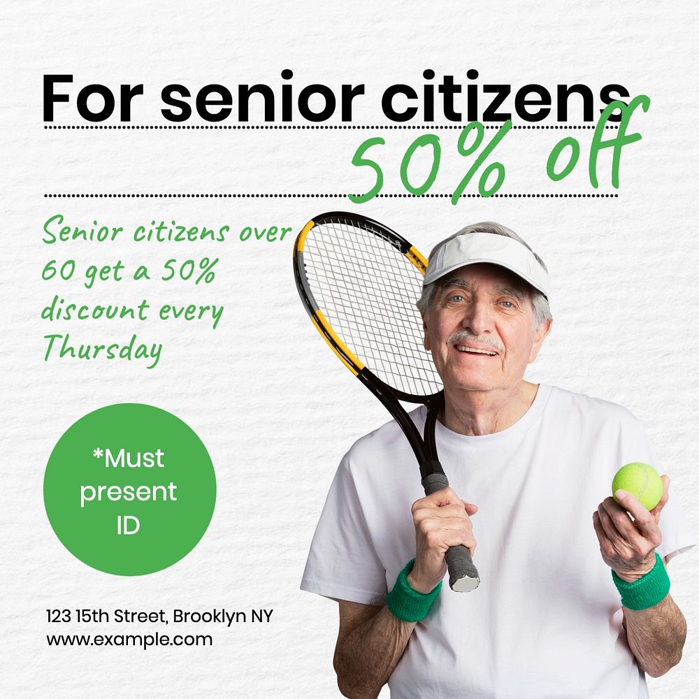 Senior citizen discount Instagram post template