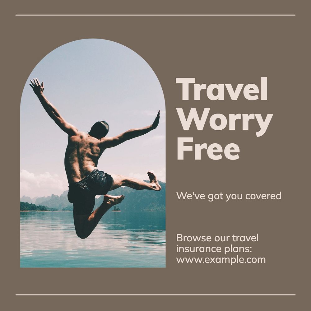 Travel insurance Instagram post template