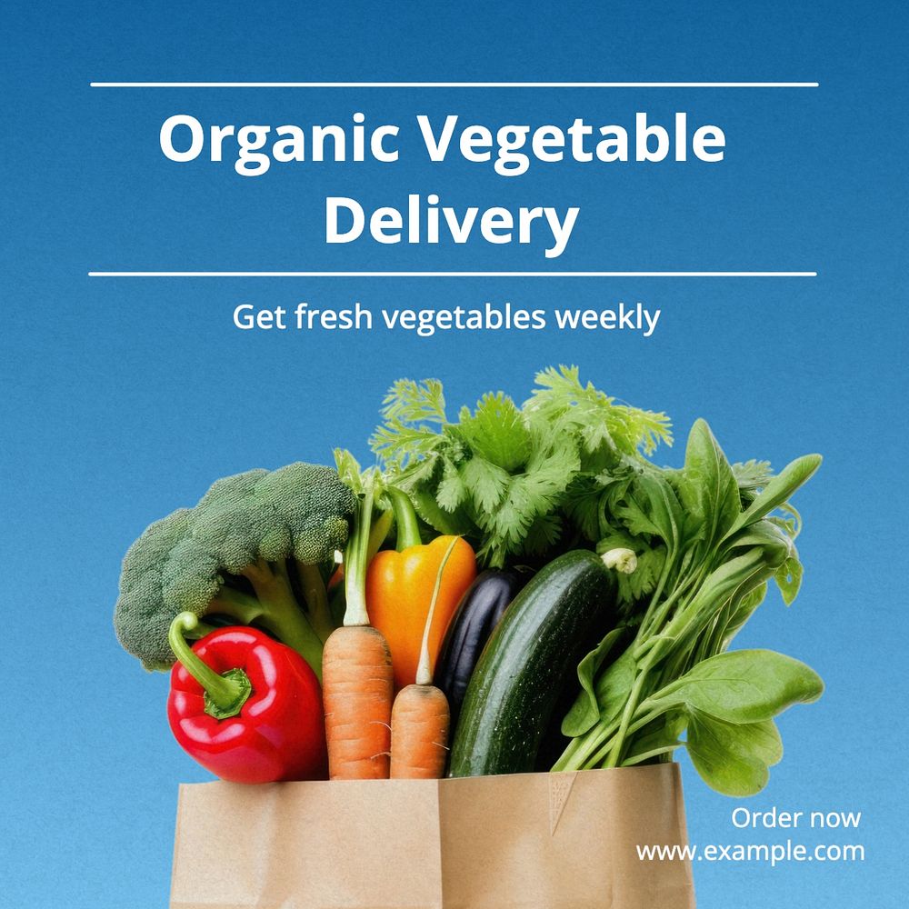 Organic vegetable delivery Instagram post template