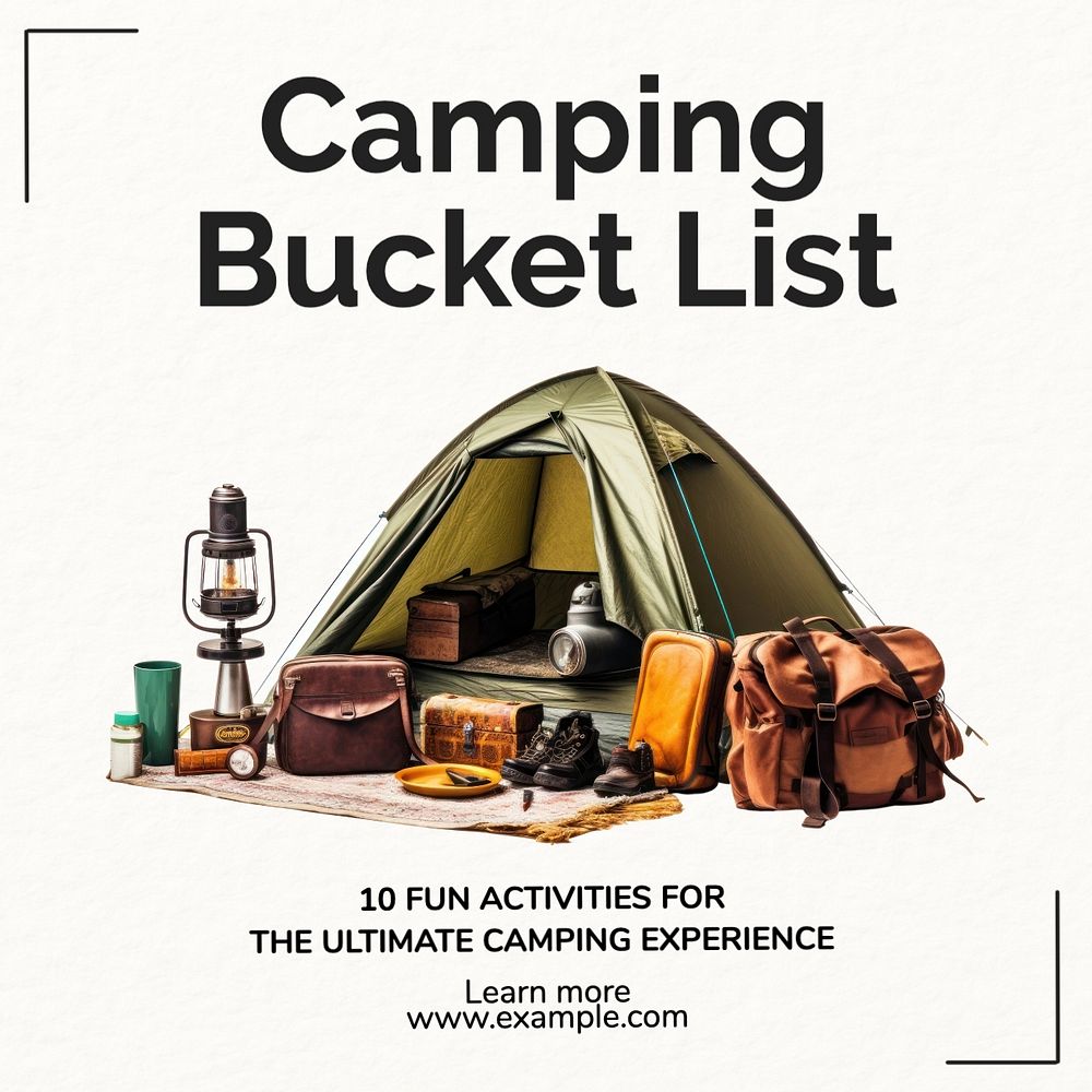 Camping equipment Instagram post template