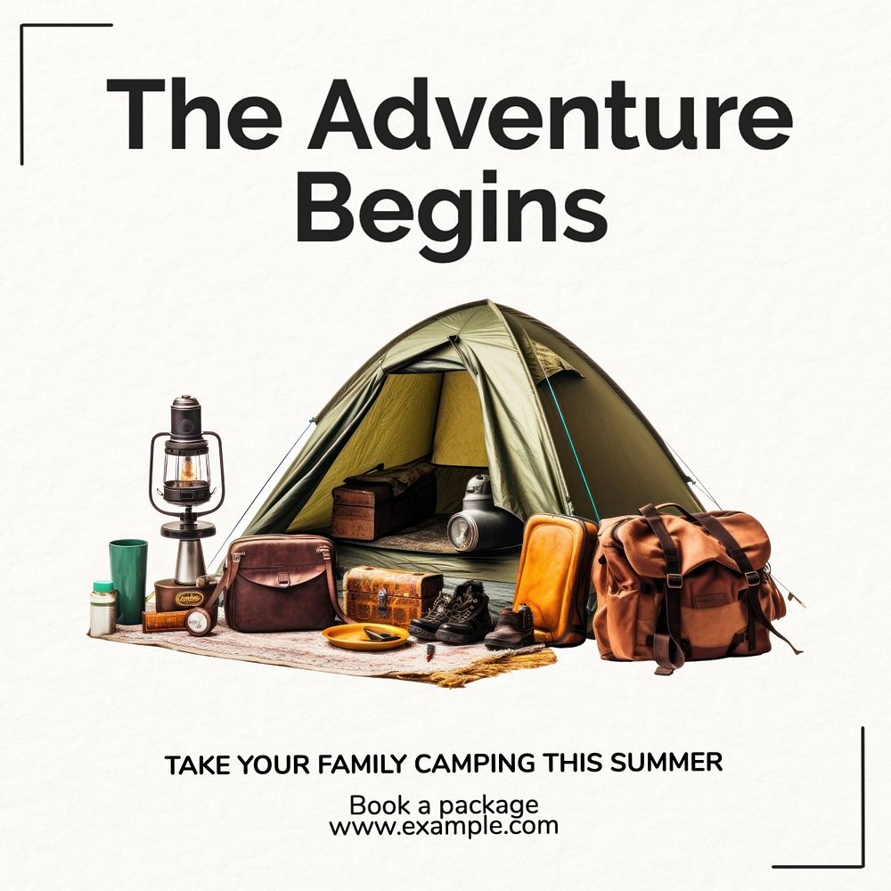 Family camping Instagram post template