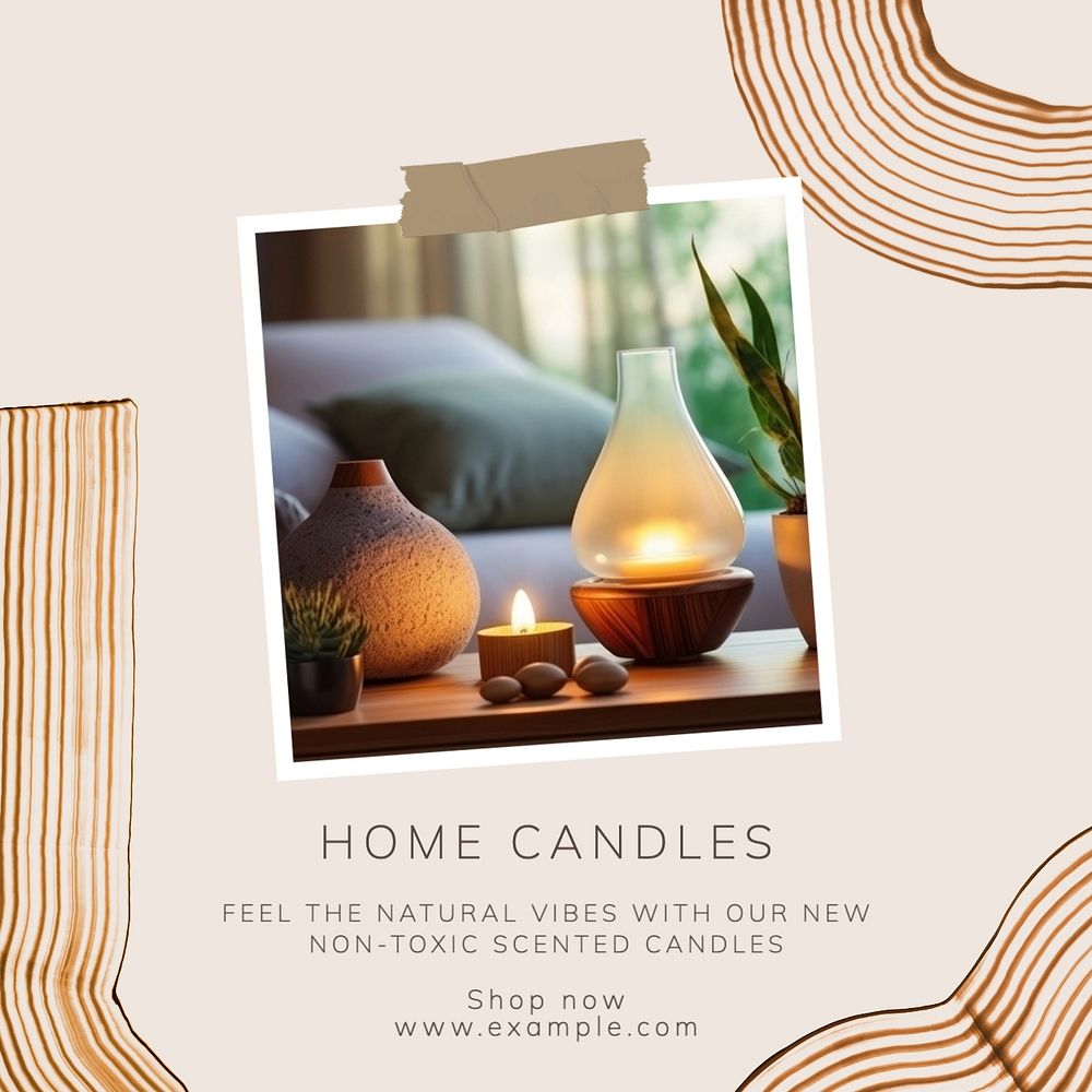 Home candles Instagram post template