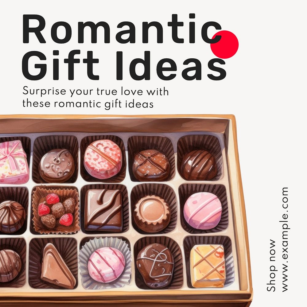 Romantic gift ideas Instagram post template