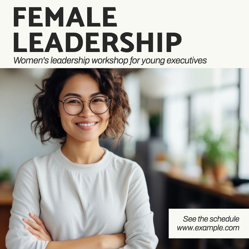 Female leadership Instagram post template