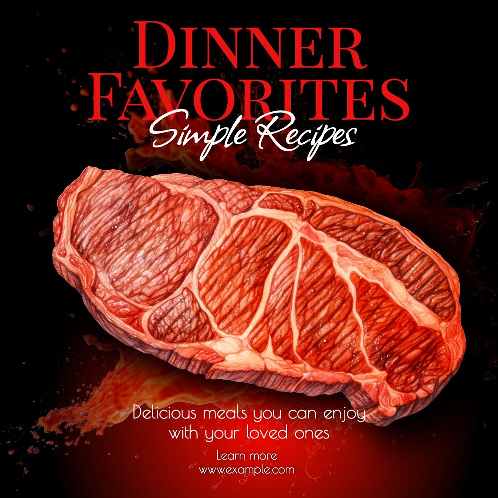 Dinner recipes Instagram post template