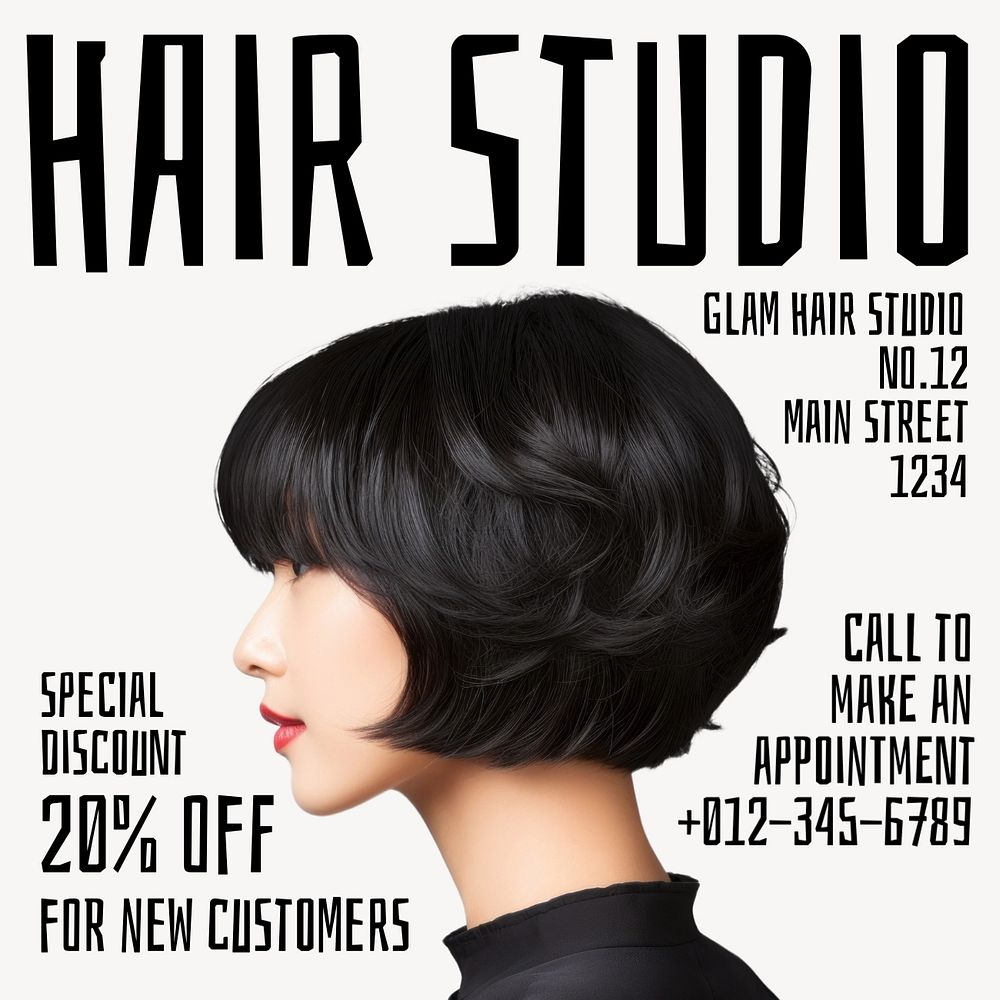 Hair studio Instagram post template