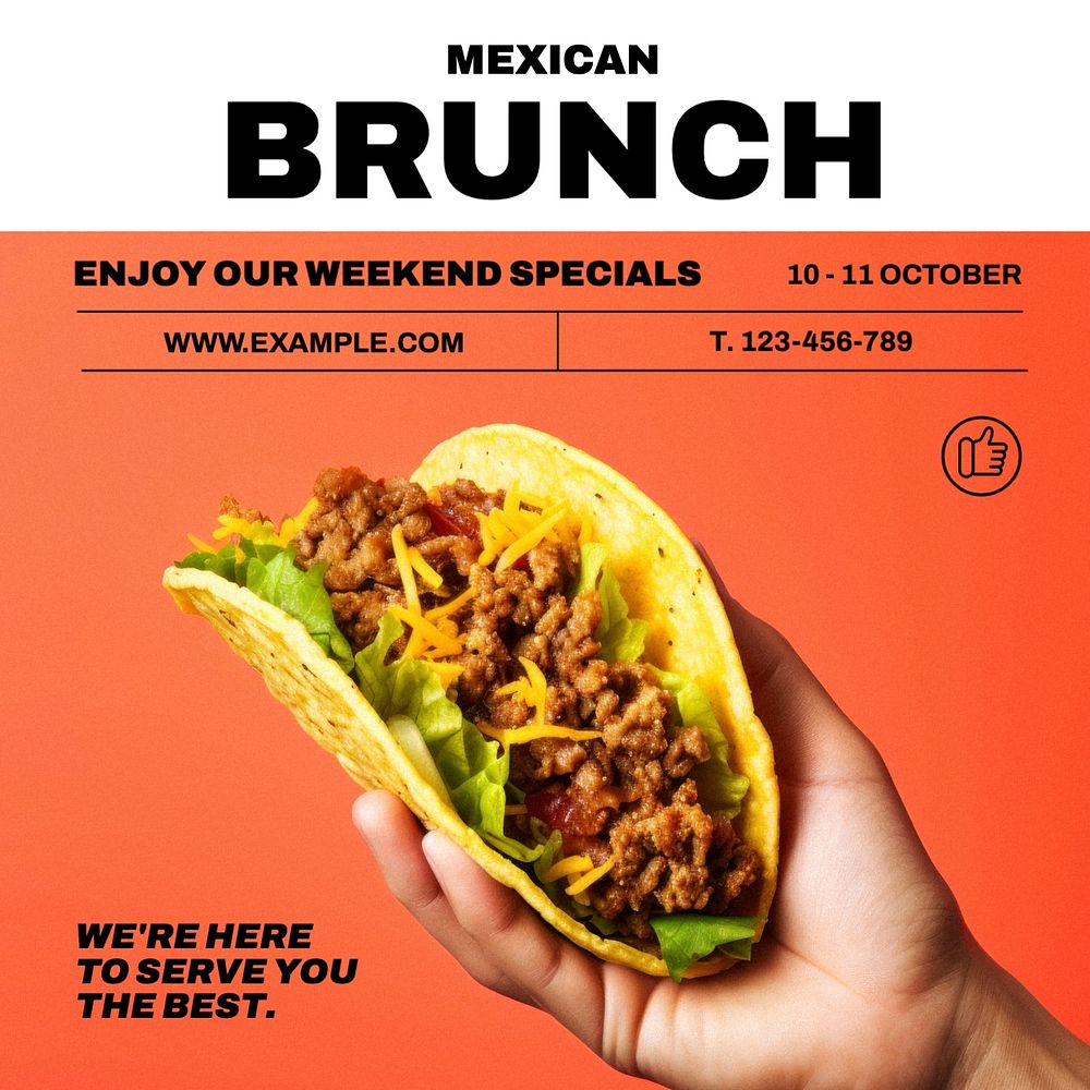 Mexican brunch Instagram post template