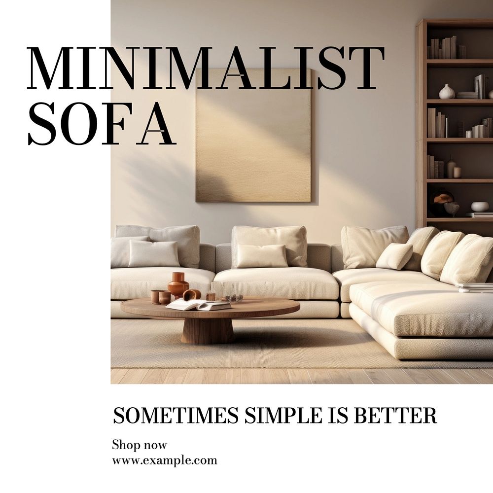 Minimalist sofa Instagram post template