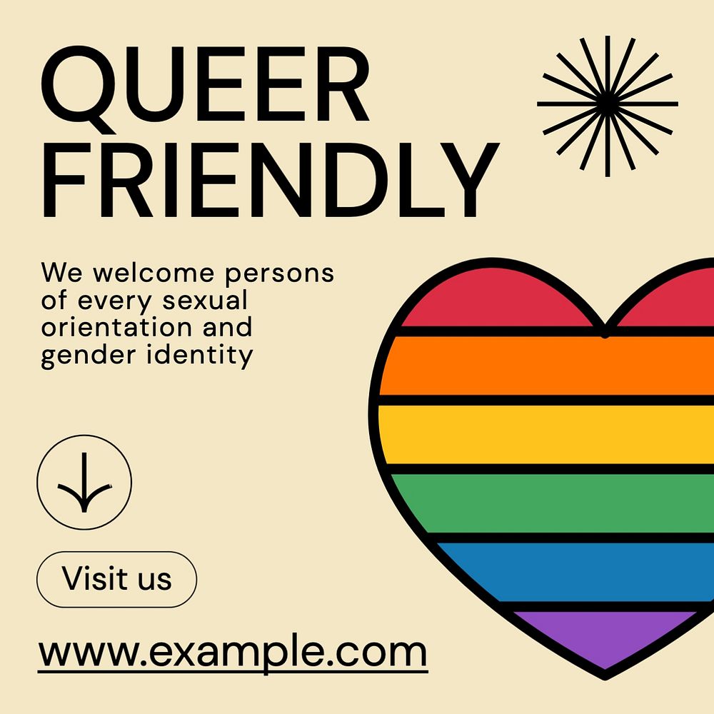 Queer-friendly business Instagram post template