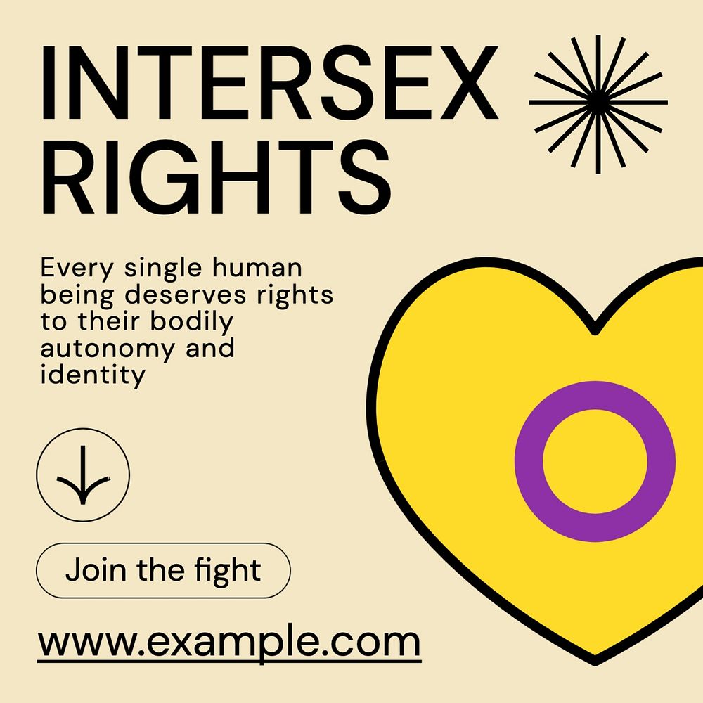 Intersex rights Instagram post template