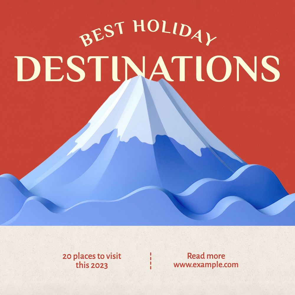 Best holiday destinations Instagram post template