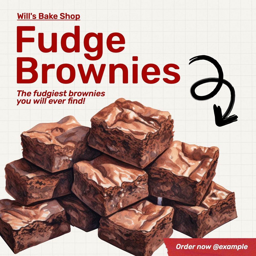 Fudge brownies Instagram post template