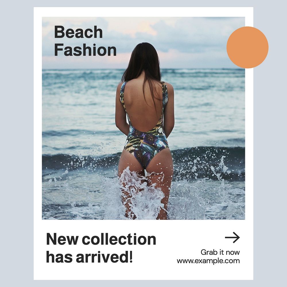 Beach fashion Instagram post template