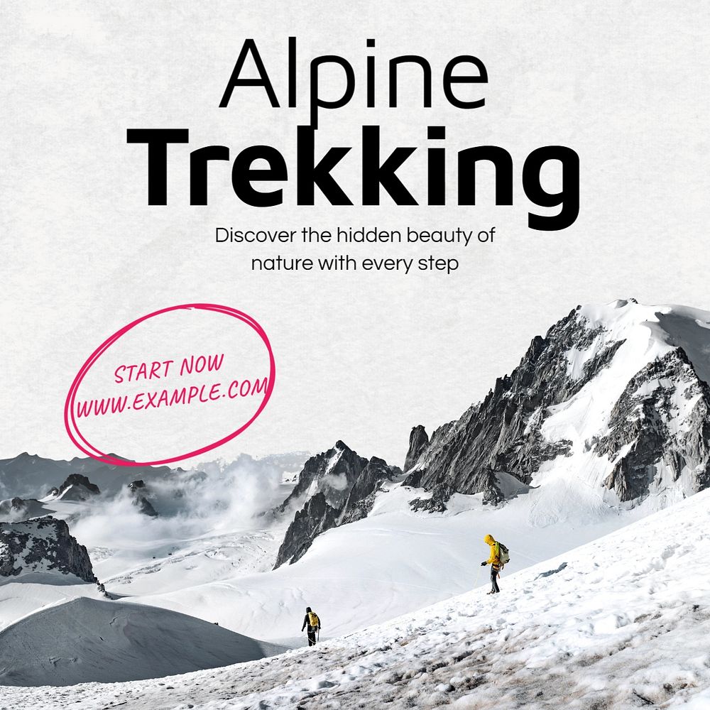 Alpine trekking Instagram post template