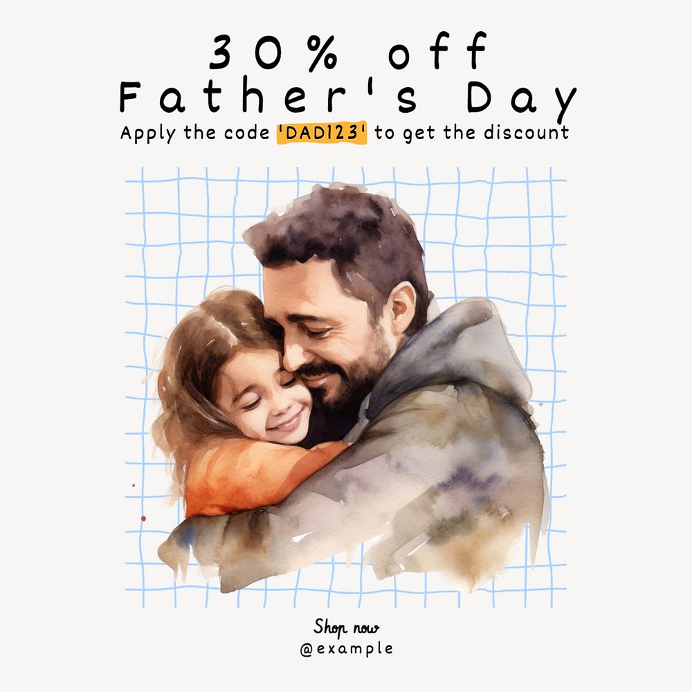 Father's day sale Instagram post template