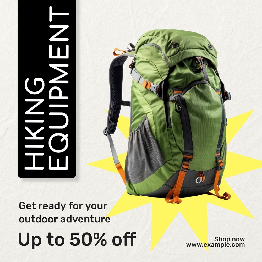 Hiking equipment Instagram post template