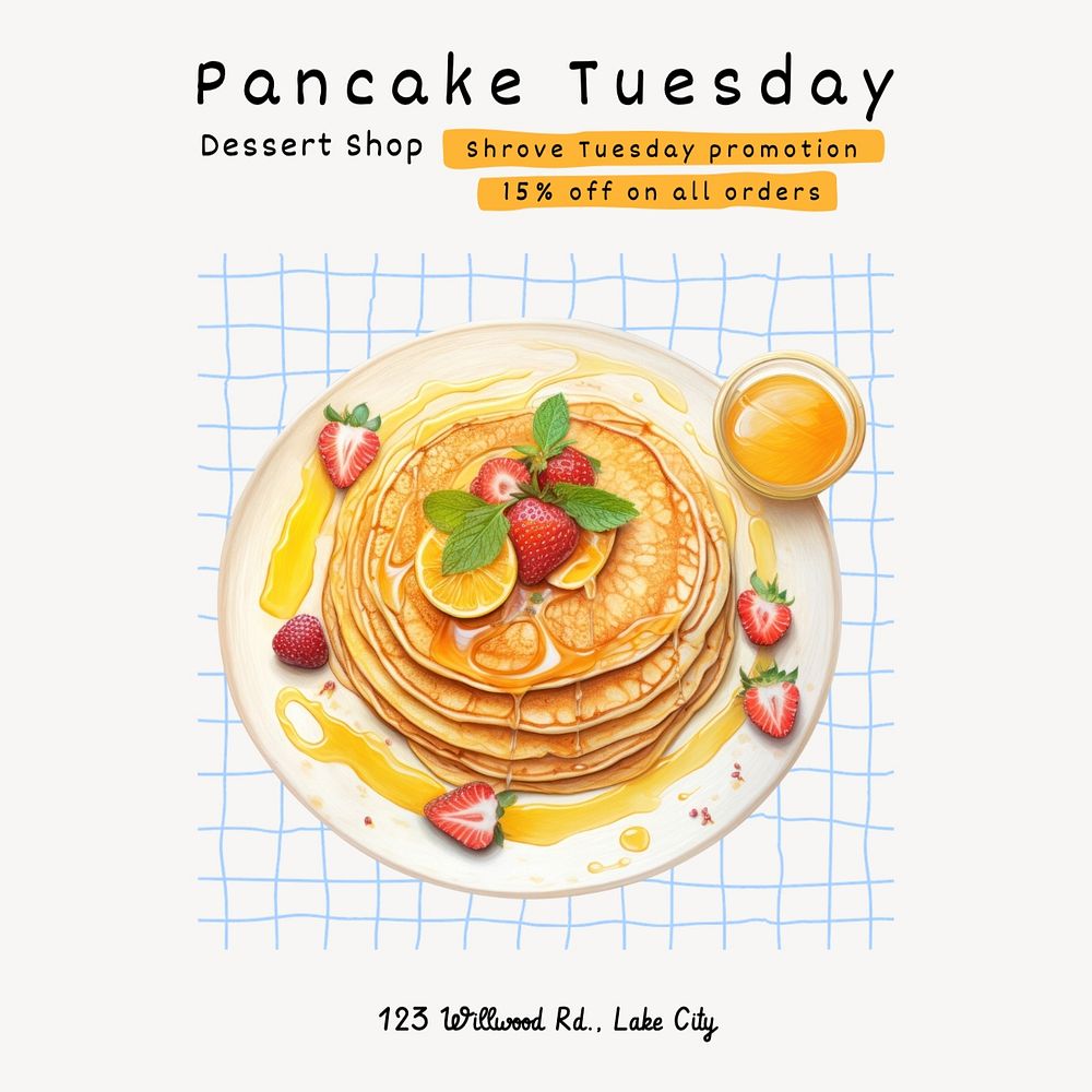 Pancake Tuesday Instagram post template