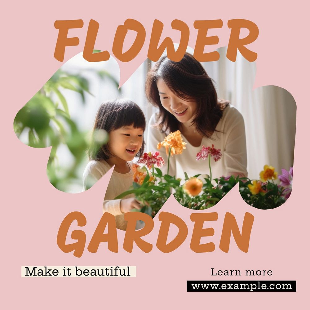 Flower garden Instagram post template