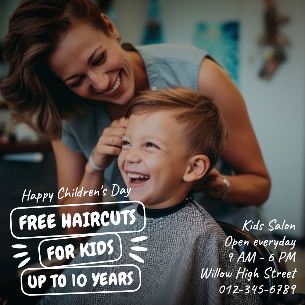 Free haircuts Instagram post template