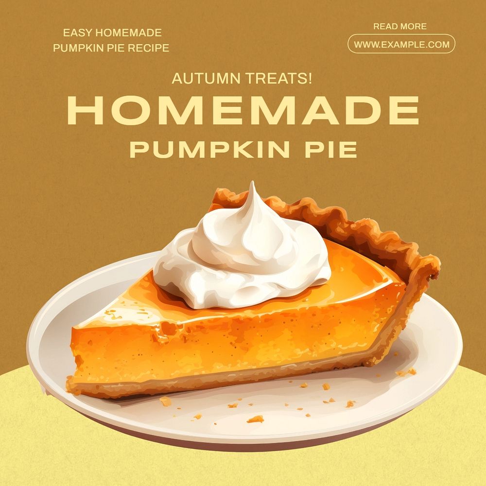 Pumpkin pie Instagram post template