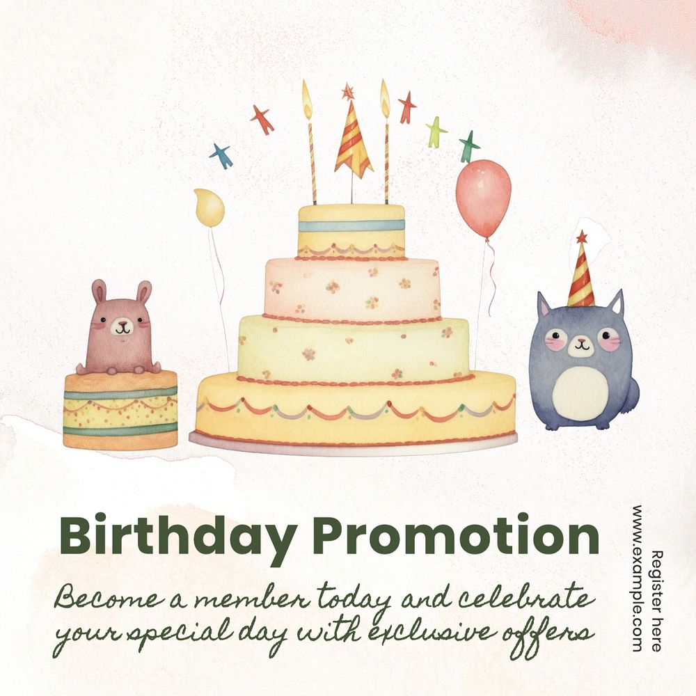 Birthday promo Instagram post template