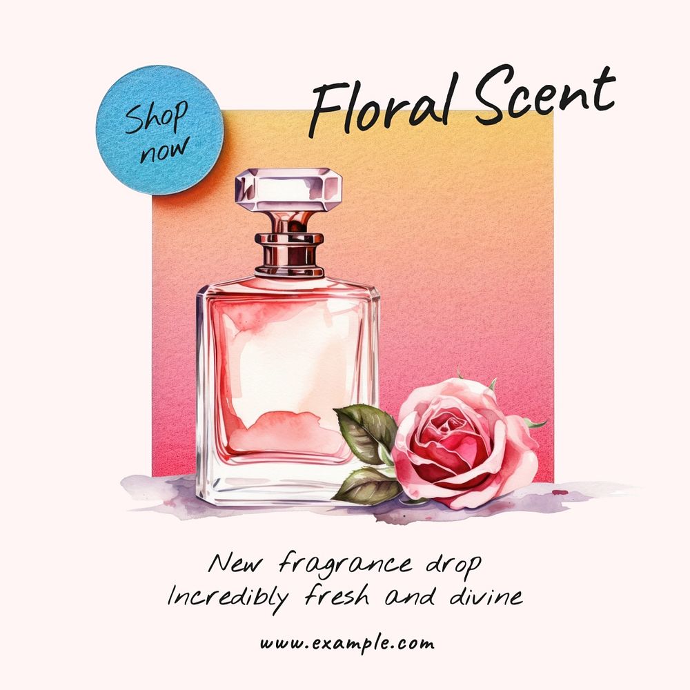 Floral scent Instagram post template