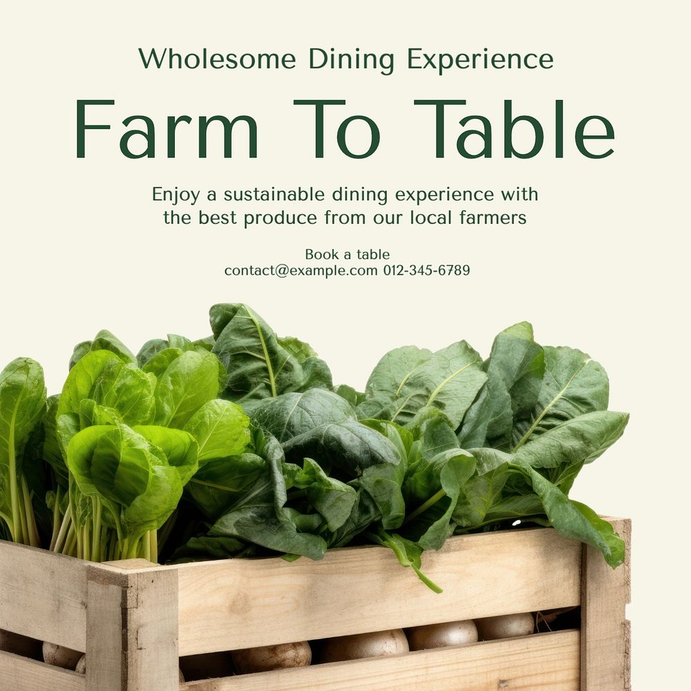 Farm to table Instagram post template