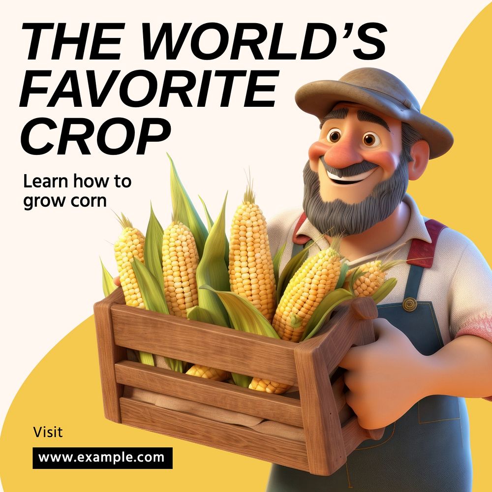 Farming corn Instagram post template