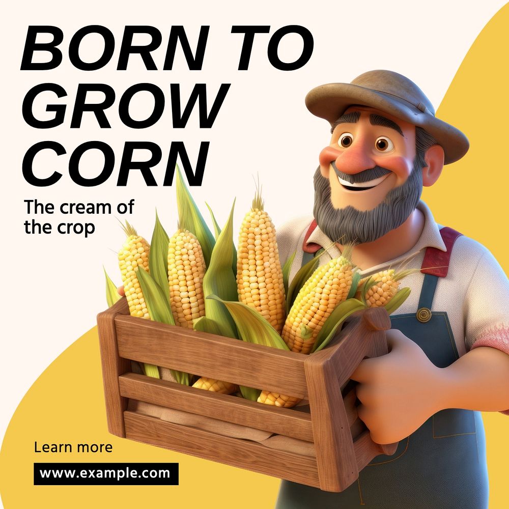 Farming corn Instagram post template