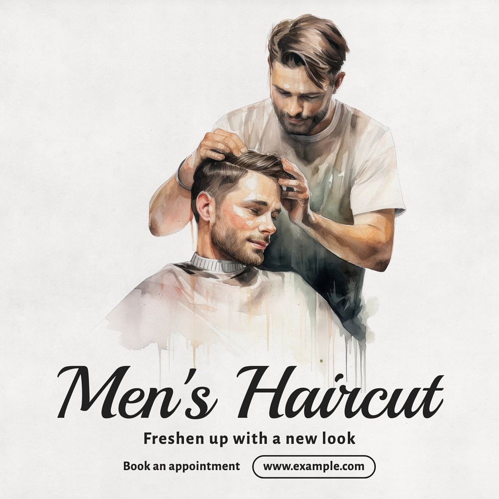 Men's haircut Instagram post template