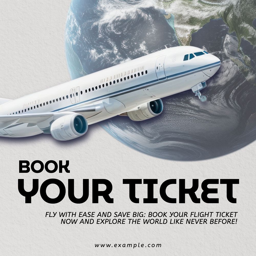 Flight ticket Instagram post template