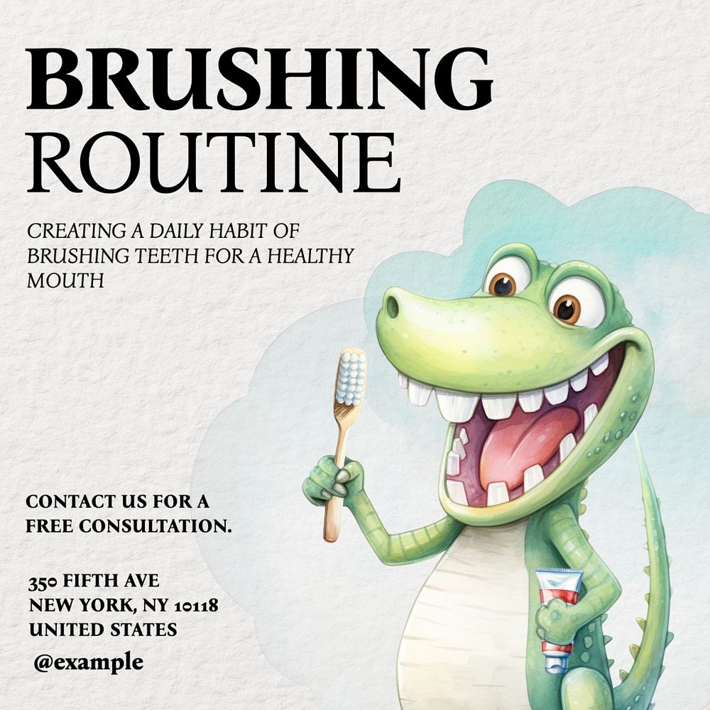 Brushing routine Instagram post template