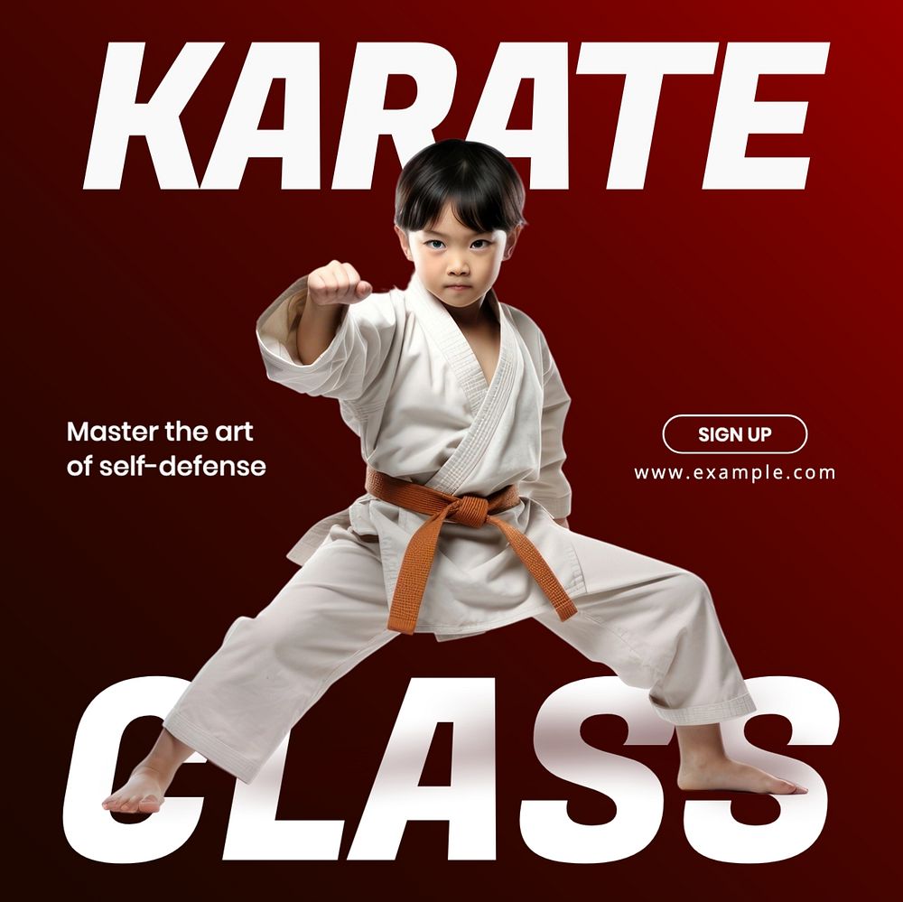 Karate class Instagram post template